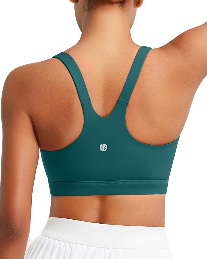 RUNNING GIRL Sports Bra for Women, Molded Cup High Impact Sports Bras for Women with Sewn in Pads