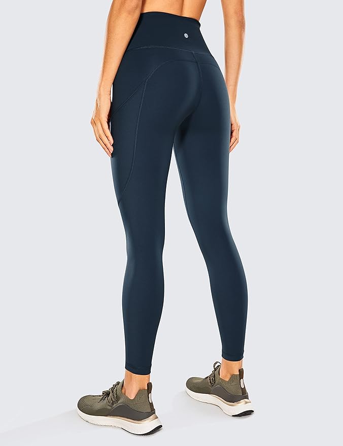 CRZ YOGA Naked Feeling Workout Leggings Pockets 25'' - High Waisted Womens Yoga Pants Running Tights