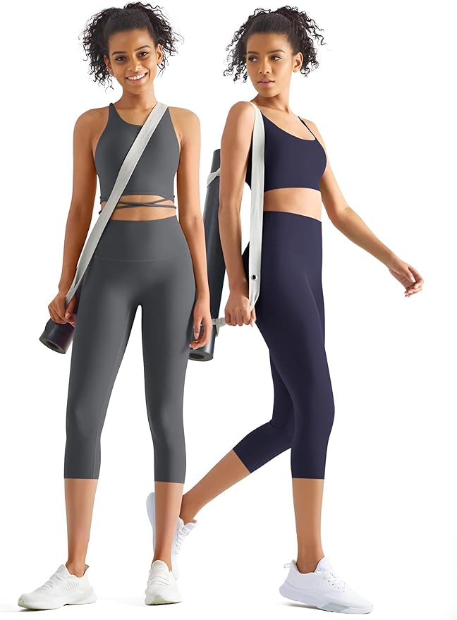 3 Pack Leggings with Pockets for Women,Butt Lift High Waisted Tummy Control Workout Yoga Pants Reg & Plus Size