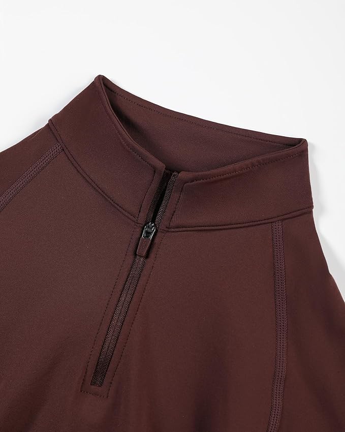 AUROLA Influence Workout Jacket for Women, Half Zip Cropped Slim Fit Long Sleeve Yoga Jackets Athletic Top with Thumb Holes