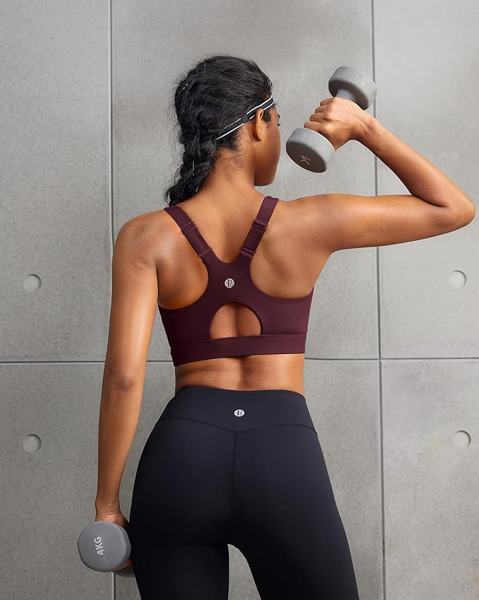 RUNNING GIRL Sports Bra for Women,Adjustable Straps Supportive High Impact Sports Bras for Women with Sewn in Pads