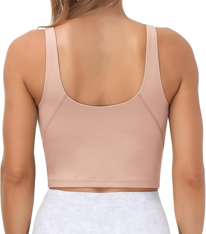 THE GYM PEOPLE Womens' Sports Bra Longline Wirefree Padded with Medium Support