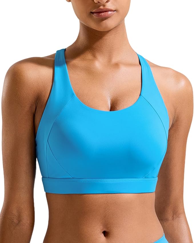 RUNNING GIRL Sports Bra for Women High Support,Molded Cup Strappy Running Sports Bras with Sewn in Pads
