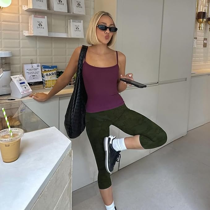 GAYHAY High Waisted Capri Leggings for Women - Soft Slim Yoga Pants for Running Cycling Workout