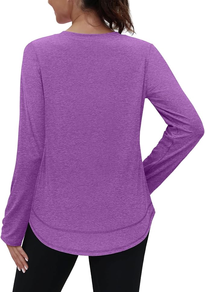 XIEERDUO Women's Workout Tops Long Sleeve Quick Dry Shirts for Hiking Running S-3XL