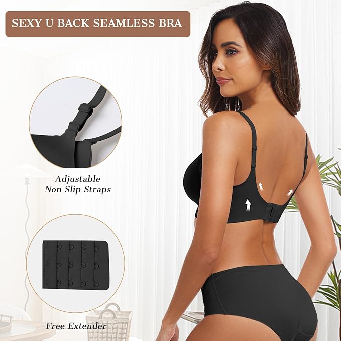 OEAK Womens Wireless Jelly Bras Comfortable Push Up Bra No Underwire Gel Bra Full Support Lift Everyday Seamless Tshirt Bras