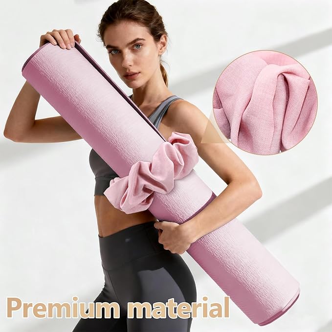 Yoga Mat Scrunchie - Stylish Holder, Durable & Elastic Fabric - Fits All Standard Mats (Mat Not Included)