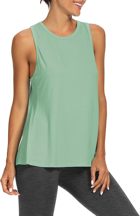 Bestisun Workout Tank Tops Open Back Yoga Exercise Shirts Tie Back Athletic Clothes for Women
