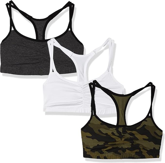 Fruit of the Loom Women's Spaghetti Strap Cotton Sports Bra - All-Day Comfort & Easy Movement
