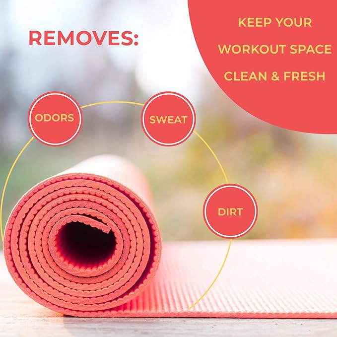 SwaytAway Fitness Mat Cleaner Concentrate – 32oz/Make 4 Gal - No-Slip No-Residue Citrus Essential Oil Formula – USA Made Aromatherapy Yoga Mat Spray for Home & Studio – Natural Cleaning Solution
