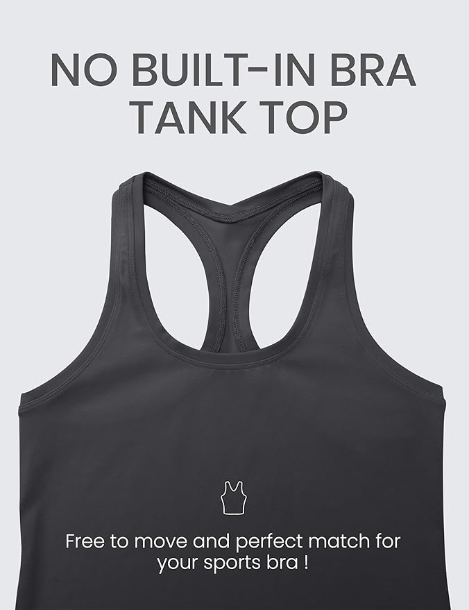 CRZ YOGA Butterluxe Racerback Tank Tops for Women - Yoga Workout Casual Gym Athletic Camisole Tight Sleeveless Shirts