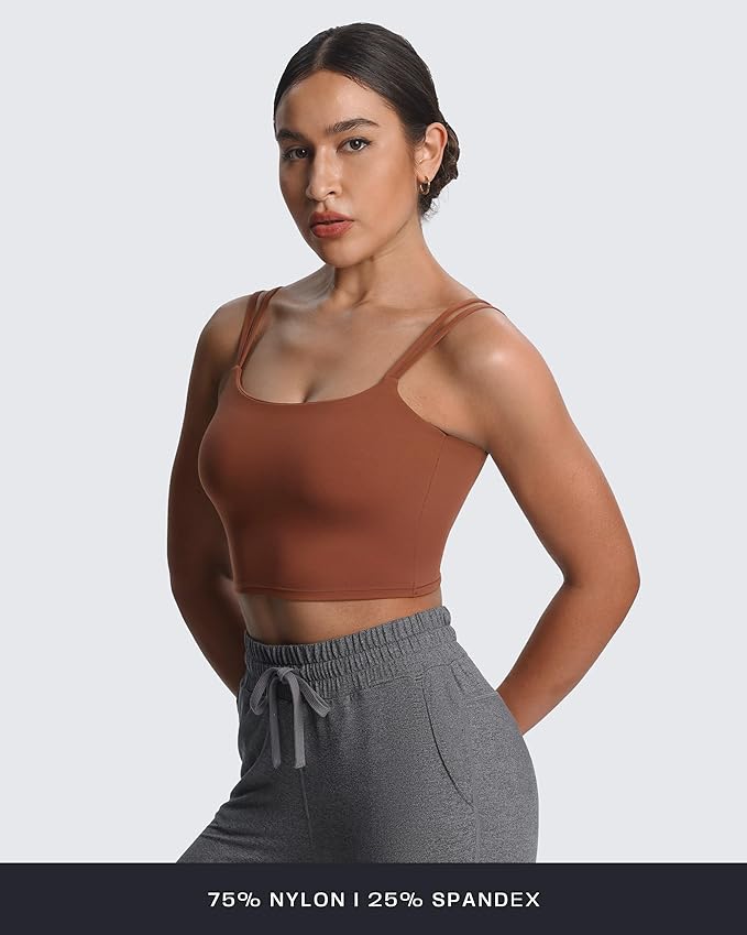 Aoxjox Women's Workout Sports Bras Fitness Yoga Crop Tank Metamorph Twist Back Cami