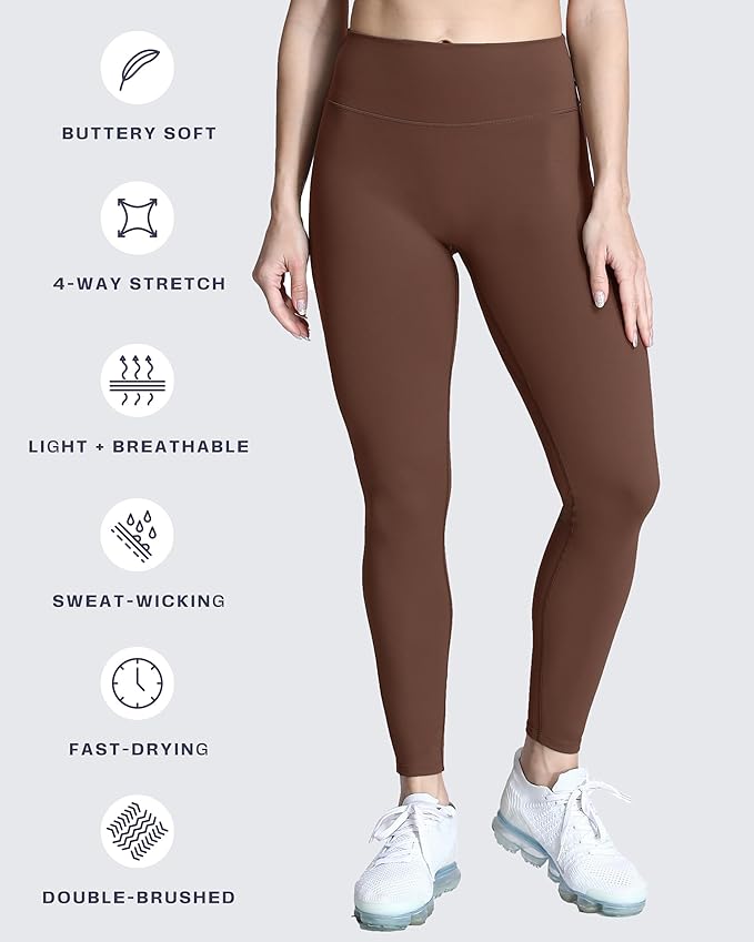 Aoxjox High Waisted Workout Leggings for Women Trinity Yoga Pants 26.5"
