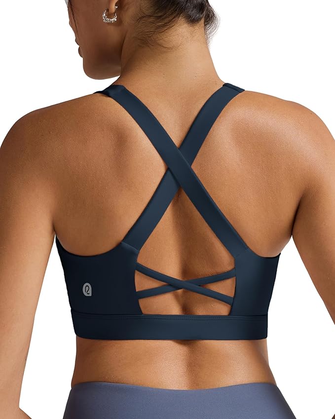 RUNNING GIRL Sports Bra for Women, Molded Cup High Impact Sports Bras for Women with Sewn in Pads