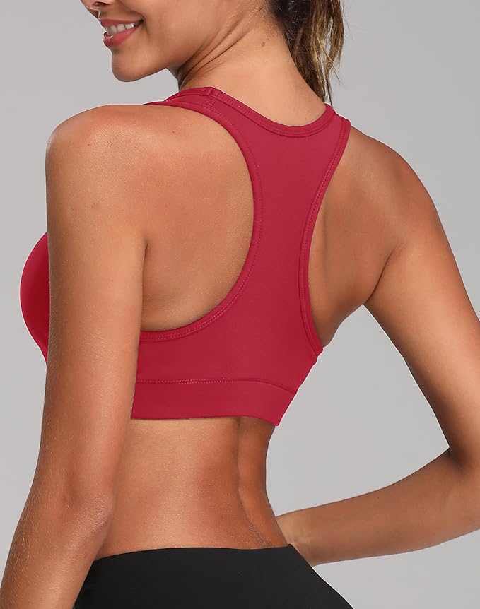 Oalka Women's Racerback Sports Fitness Support Workout Running Bras