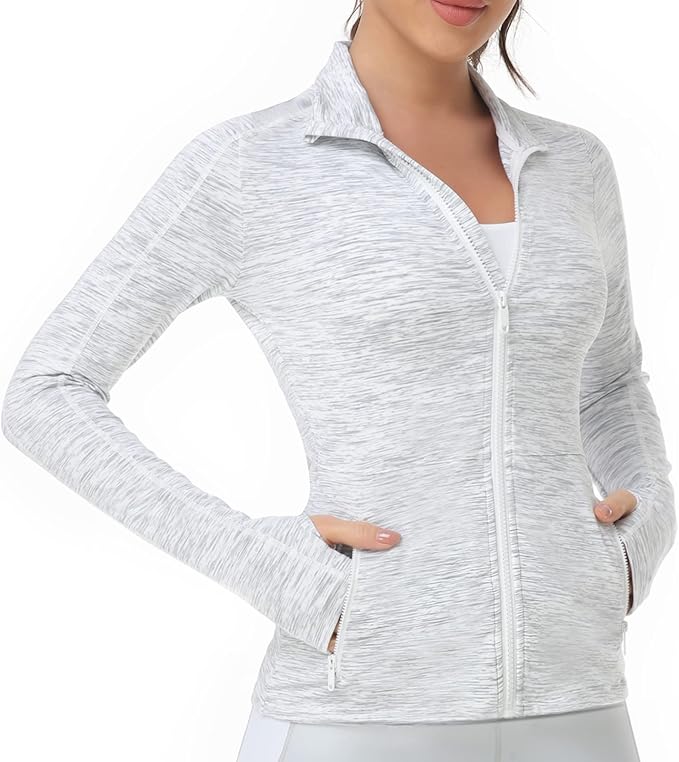VUTRU Women's Workout Yoga Jacket Full Zip Running Athletic Track Jacket