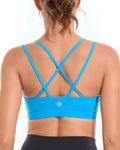 RUNNING GIRL High Impact Sports Bras for Women - Scoop Neck Strappy Sports Bra High Support Moulded Cup Workout Bra