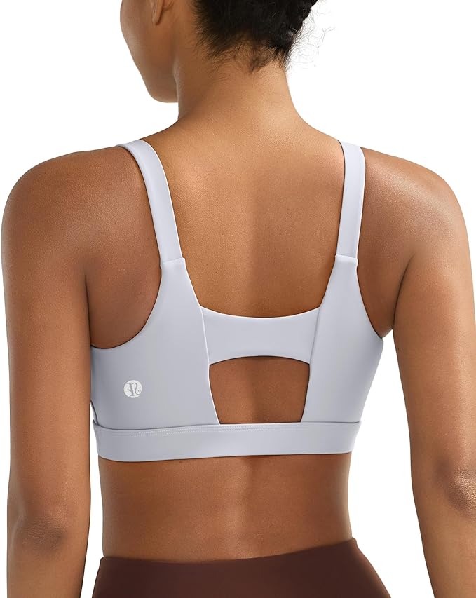 RUNNING GIRL Sports Bra for Women High Support, Molded Cup High Impact Sports Bras with Sewn in Pads