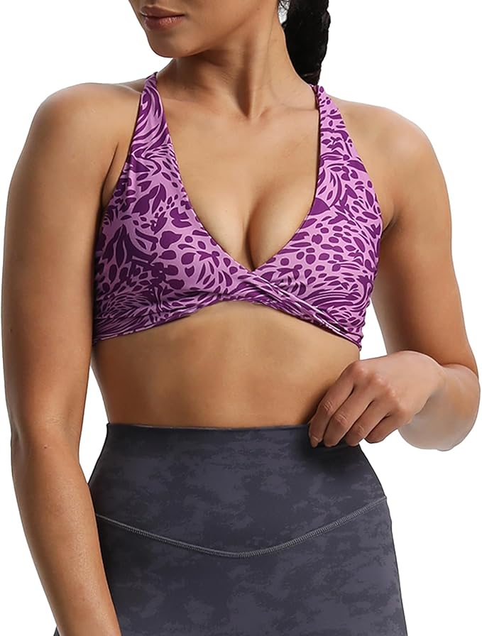 Aoxjox Women's Workout Sports Bras Fitness Metamorph Sienna Twist Bra Yoga Crop Tank