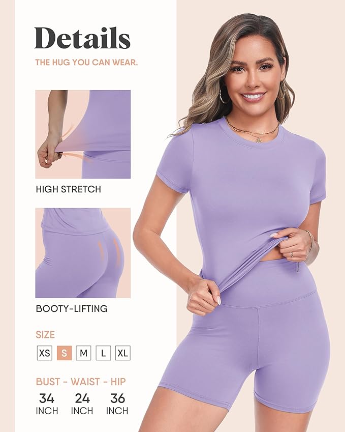ZOOSIXX Two Piece Workout Sets for Women - Summer Outfits 2 Piece Short Gym Sets Casual Lounge Vacation Matching Clothing