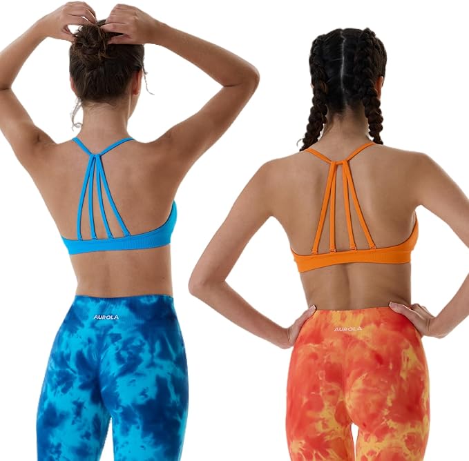 AUROLA Mercury Workout Sports Bras Women Athletic Removable Padded Backless Strapy Minimal Crop Top