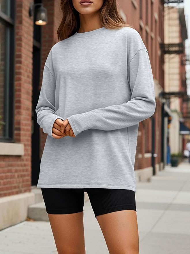 Trendy Queen Womens Spring Tops Oversized Long Sleeve T Shirts 2026 Basic Tee Fall Casual Workout Y2K Clothes