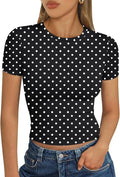 Trendy Queen Womens Short Sleeve T Shirts - Buttery Soft Summer Crop Tops Slim Fit Y2k Basic Tees for Workout