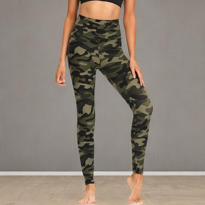 GAYHAY High Waisted Leggings for Women - Soft Opaque Slim Tummy Control Printed Pants for Running Cycling Yoga