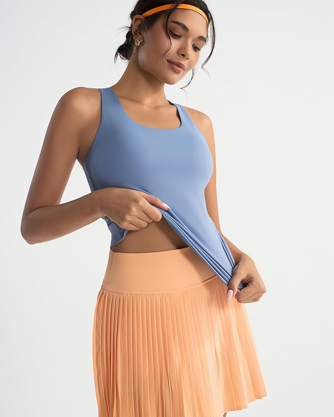 RUNNING GIRL Tank top with Built in Bra for Women,Compression Shirts Crisscross Back Workout Yoga Tops