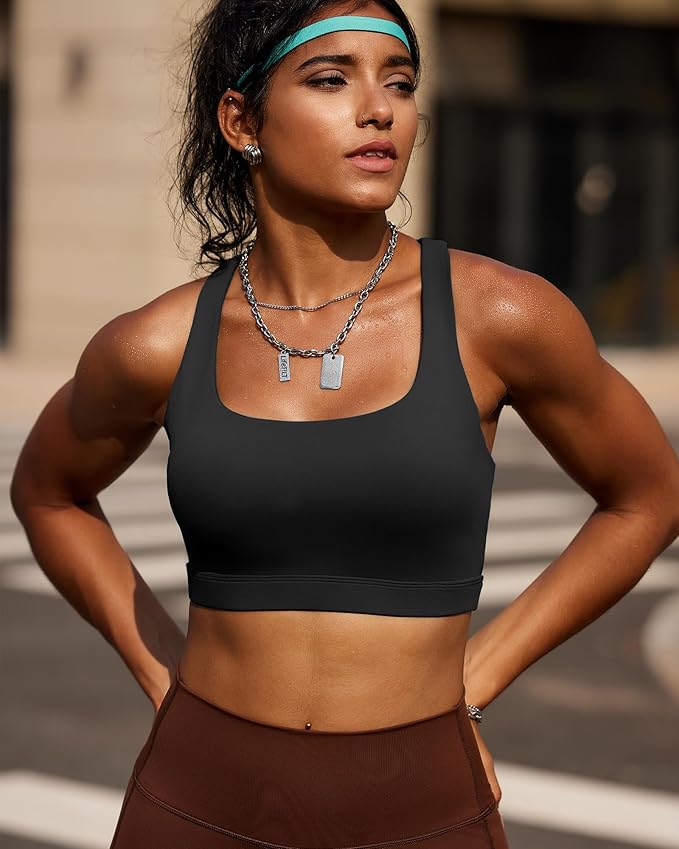 RUNNING GIRL Sports Bras for Women, Molded Cup High Impact Sports Bra Workout Bras for Women High Support Racerback