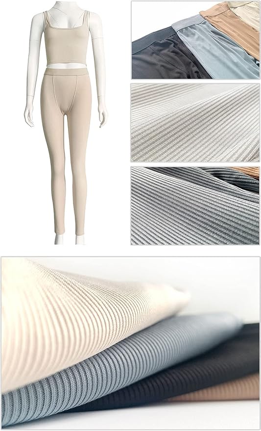 LICOBOD Casual Workout Sets 2 Piece Outfits for Women Ribbed Crop Tank Top High Waist Yoga Leggings Lounge Wear Tracksuit