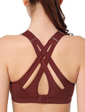 Yvette Sports Bra High Impact Adjustable Criss Cross Back, Full Support for Large Bust No Bounce