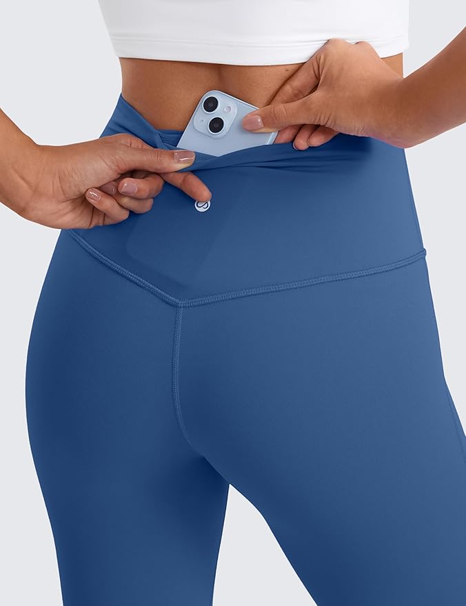 CRZ YOGA Butterluxe Flare Leggings 29"/30.5"/32"/33.5" - High Waist Bootcut Wide Leg Lounge Womens Yoga Pants with Pocket