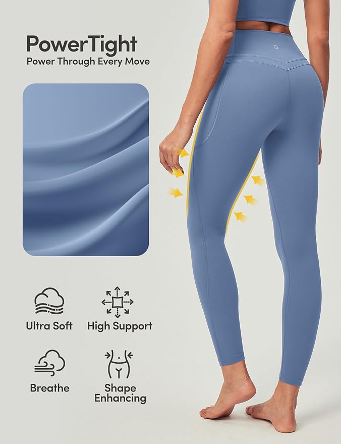 IUGA Compression Leggings with Pockets for Women Tummy Control Leggings No Front Seam Workout High Waist Yoga Pants