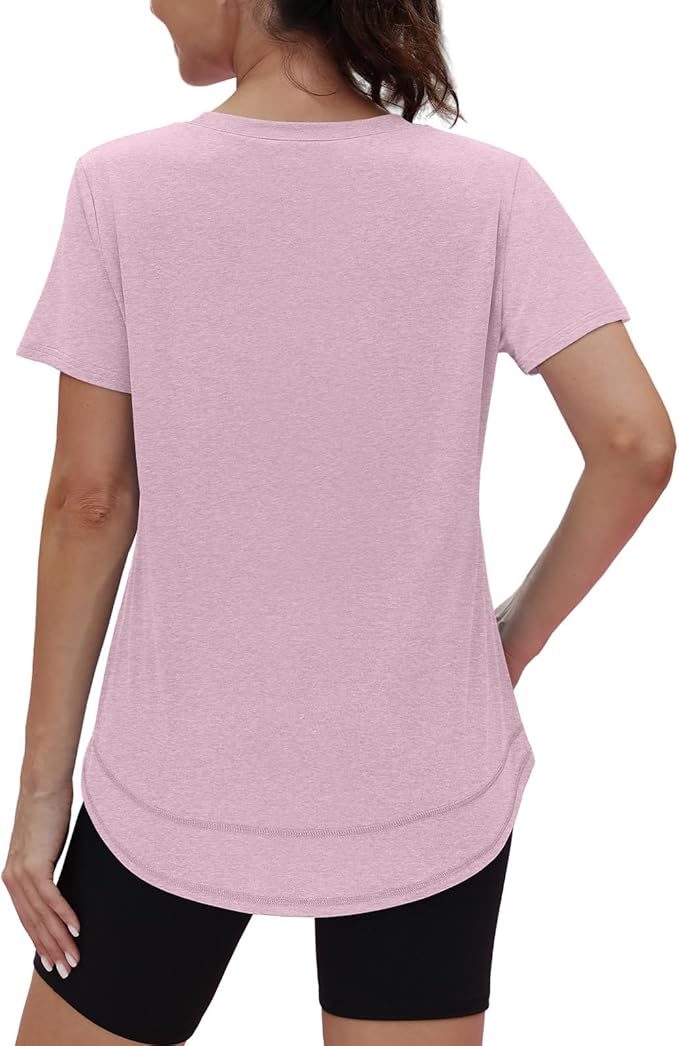 XIEERDUO Womens Workout Tops Short Sleeve Shirts Quick Dry Outfits for Hiking Running S-3XL