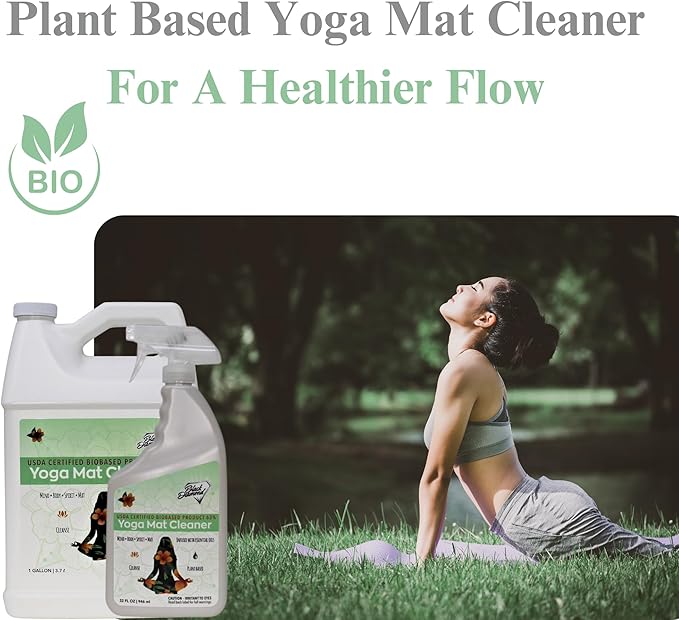 Black Diamond Stoneworks Yoga Mat Spray Cleaner: USDA Certified BIOBASED- Essential Oils, Safe for All Type of Materials, Exercise, Pilates, or Workout Mats. (1 quart/1 gallon)