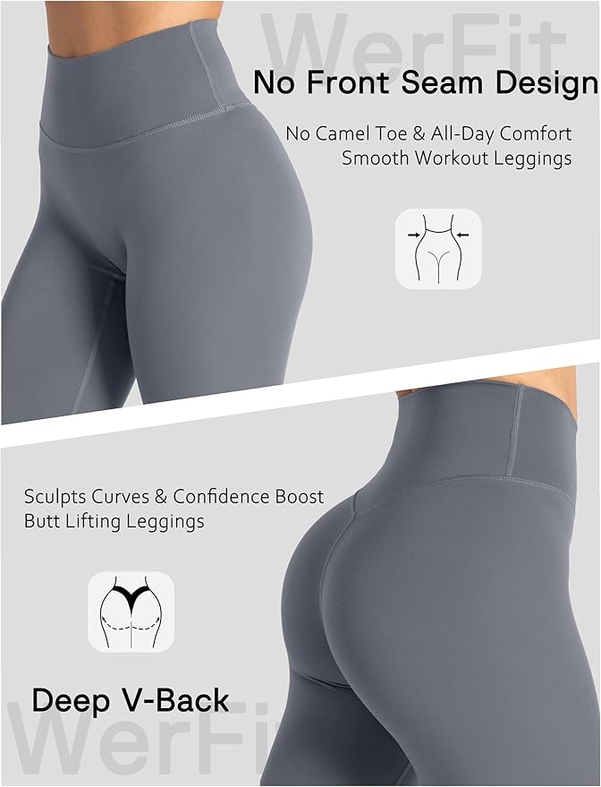 Unthewe Naked-Feel No Front Seam Leggings for Women - High Waisted Buttery Soft Workout Yoga Pants 25"