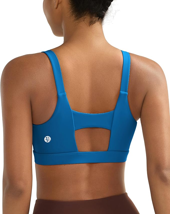 RUNNING GIRL Sports Bra for Women High Support, Molded Cup High Impact Sports Bras with Sewn in Pads