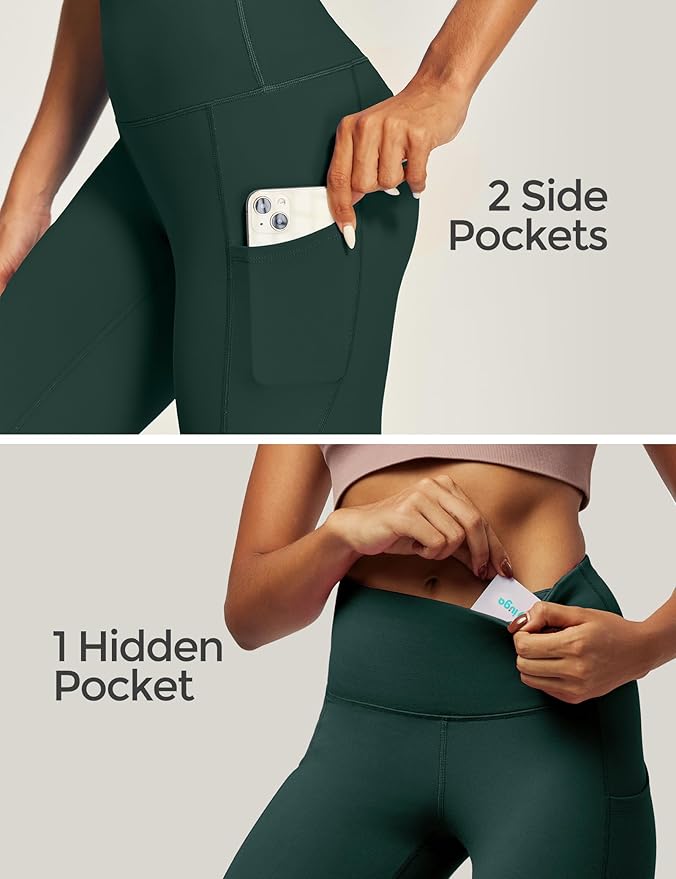 IUGA High Waist Yoga Pants with Pockets, Leggings for Women Tummy Control, Workout Leggings for Women 4 Way Stretch