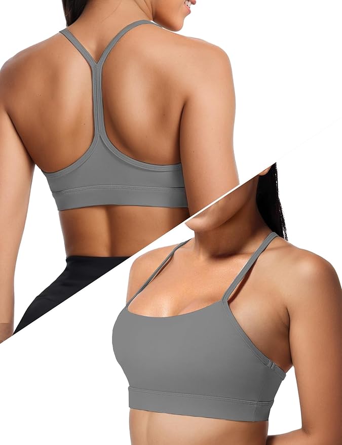 Buauty Sports Bra for Women, Y Back Light Support Workout Bra with Removable Pads for Yoga Pilates Gym