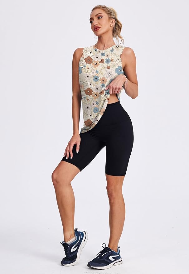 Womens Workout Tank Tops Lightweight Sleeveless Shirts for Women Loose Fit Tops for Athletic Running Tennis Yoga