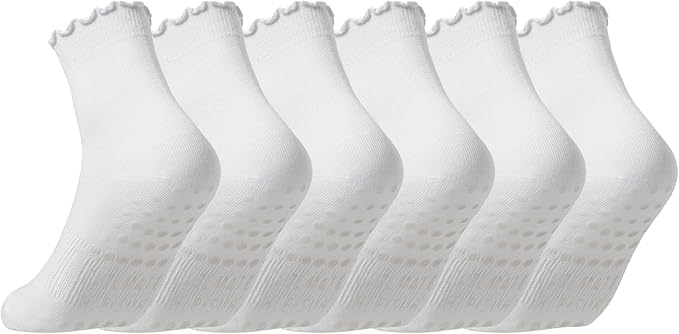 CoolMate Pilates Socks with Grips for Women, Yoga Socks, Crew Non Slip Women for Barre, Pilates Gifts for Women