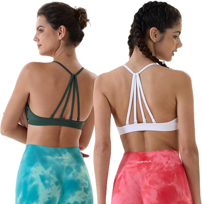 AUROLA Mercury Workout Sports Bras Women Athletic Removable Padded Backless Strapy Minimal Crop Top