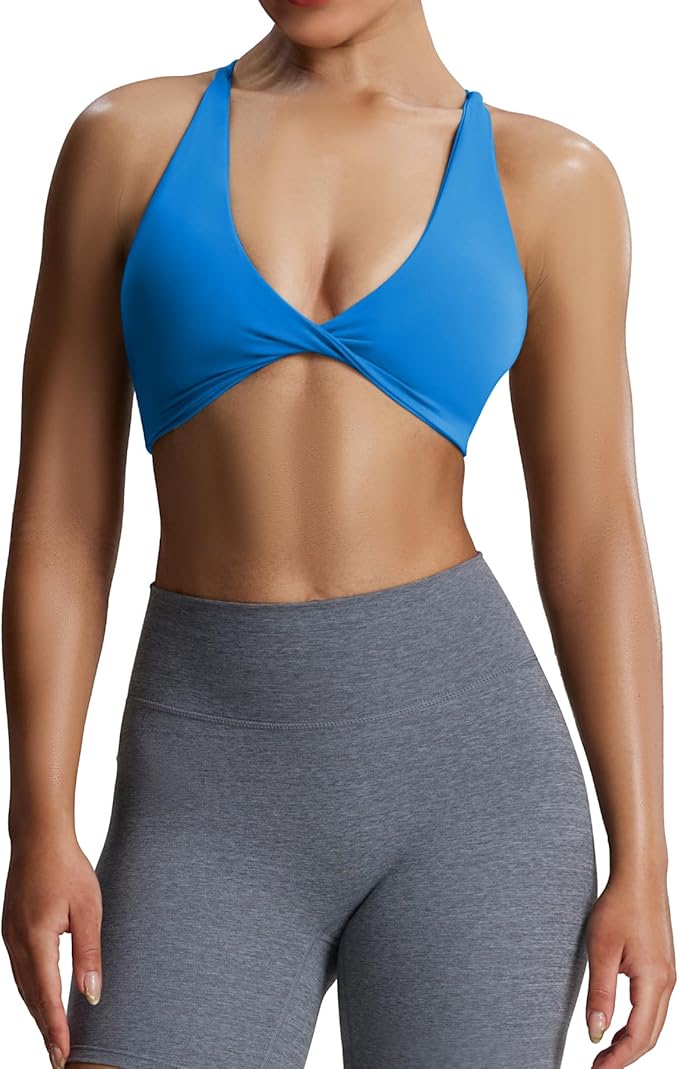 Aoxjox Women's Workout Sports Bras Fitness Metamorph Sienna Twist Bra Yoga Crop Tank
