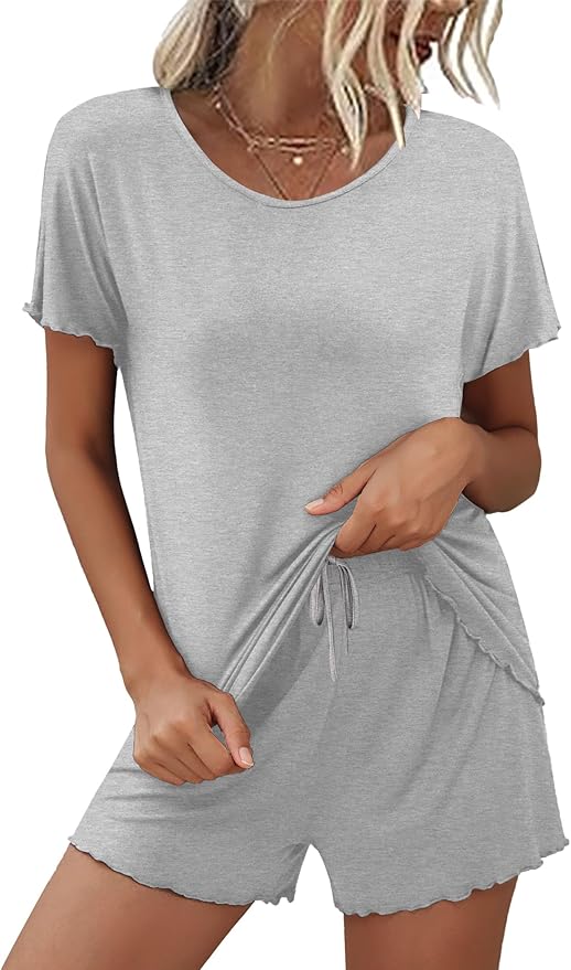 Ekouaer Womens Pajama Sets Short Sleeve Pajamas for Women Sets 2 Piece Lounge Sets Soft Sleepwear PJS