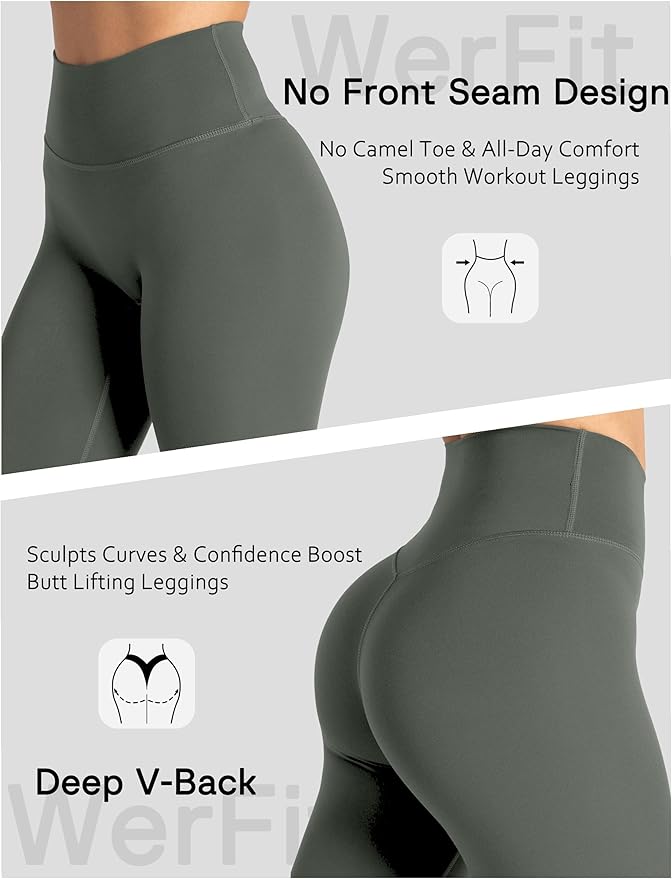 Unthewe Naked-Feel No Front Seam Leggings for Women - High Waisted Buttery Soft Workout Yoga Pants 25"