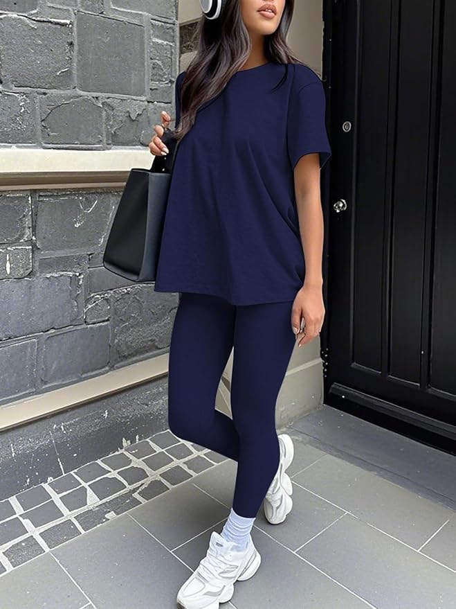 ZFLM casual sportswear 3-piece set high waist tight pants yoga pants short sleeved round neck yoga set
