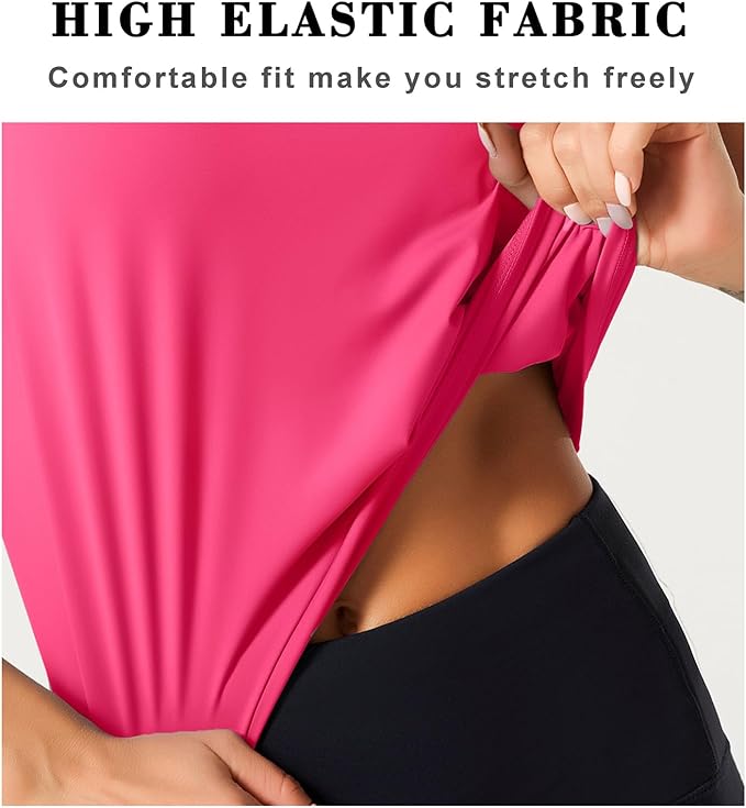 Dragon Fit Womens Ice Silk Workout Tank Tops Sleeveless Cropped Yoga Shirt for Running Gym Summer