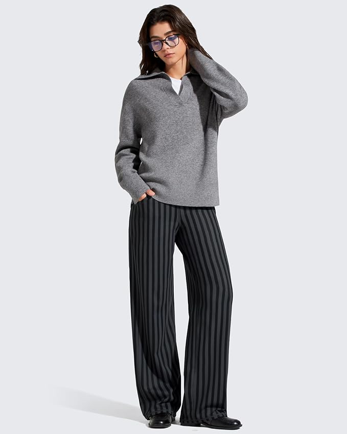Promover Wide Leg Pants Woman Yoga Pants with Pockets Stretch Loose Casual Lounge Sweatpants Petite/Regular/Tall