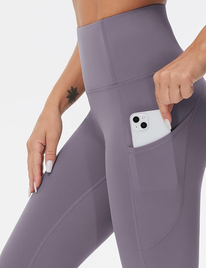 THE GYM PEOPLE Thick High Waist Yoga Pants with Pockets, Tummy Control Workout Running Yoga Leggings for Women